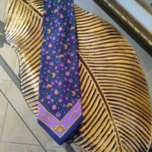 FLORAL VERSACE MENS VTG RARE SILK NECK TIE MEDUSA